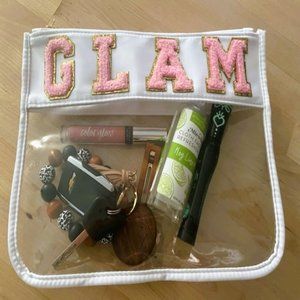 Glam Clear Nylon Pouch (Chenille Lettering)